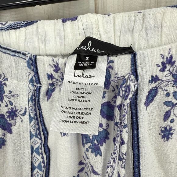 Lulu’s Women’s Small Best Buds Floral Split Pants Wide Leg Cottagecore Romantic - Picture 3 of 6